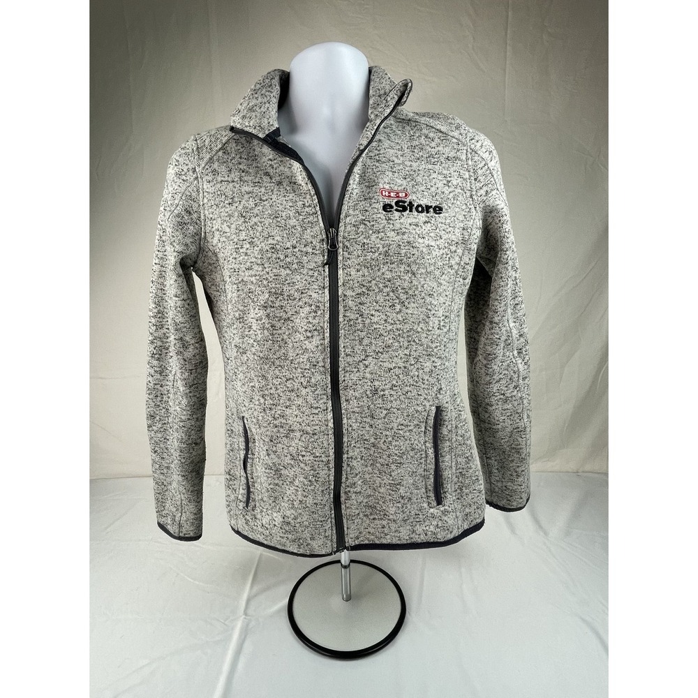PORT AUTHORITY H-E-B eSTORE SWEATER FLEECE JACKET WOMENS MEDIUM GRAY FULL ZIP
